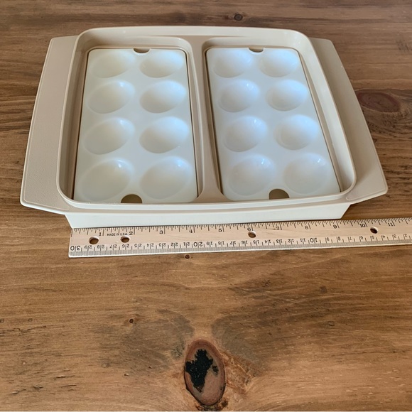 Tupperware Deviled Egg Tray Carrier Vintage 722 723 4 Pieces - Picture 3 of 14